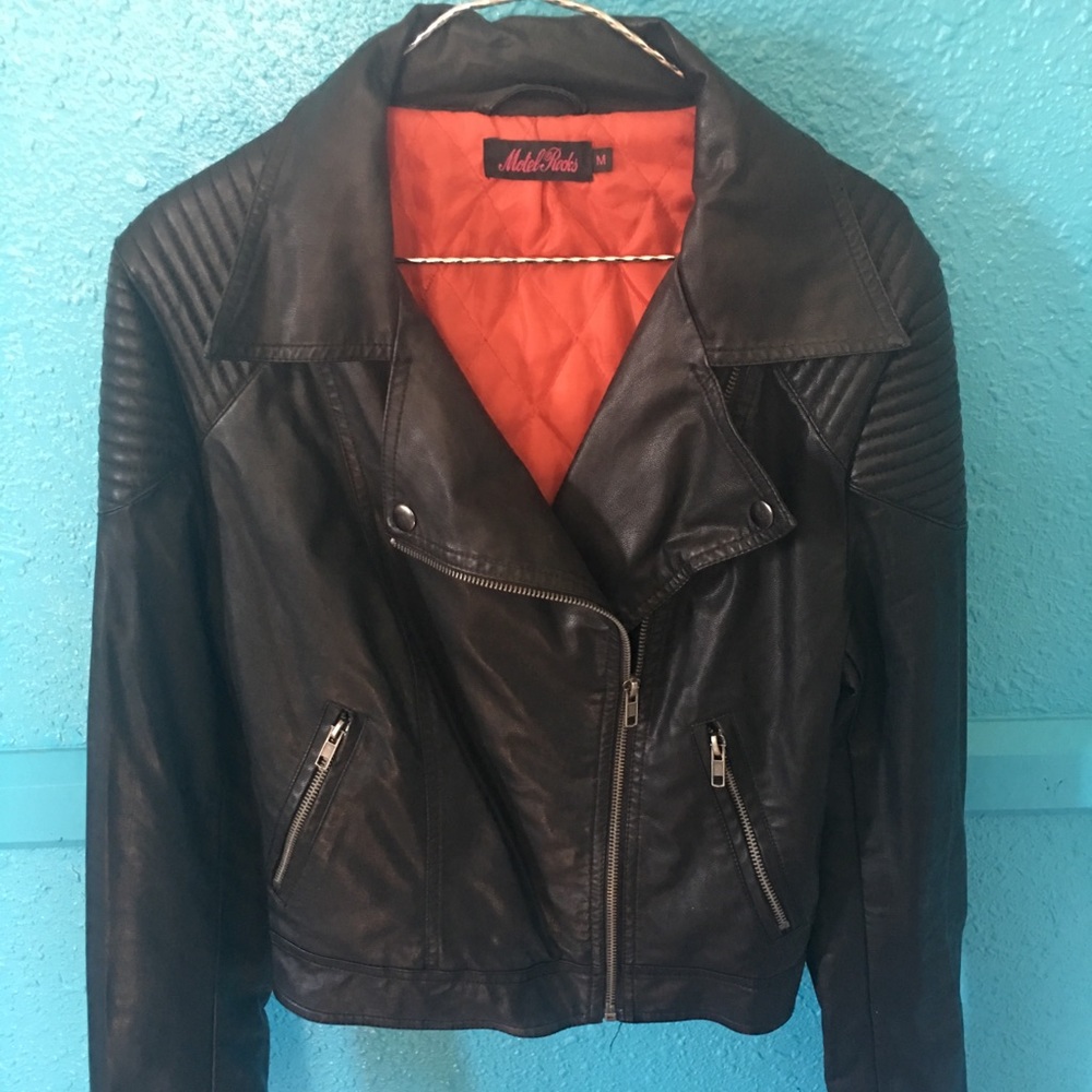 Motel Rocks faux leather Moto jacket Medium M